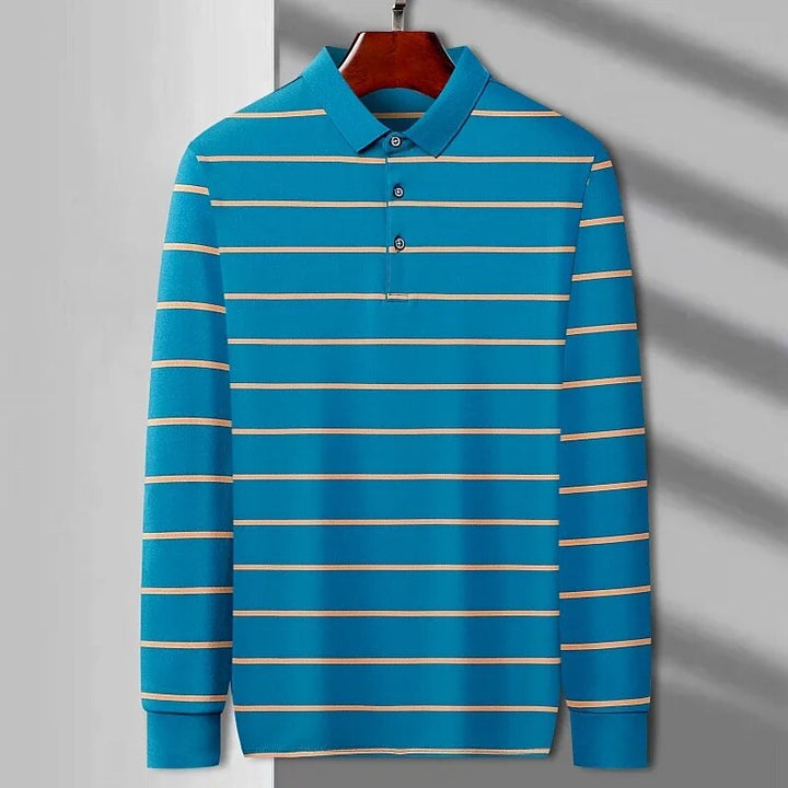 Men's casual long-sleeved polo shirt