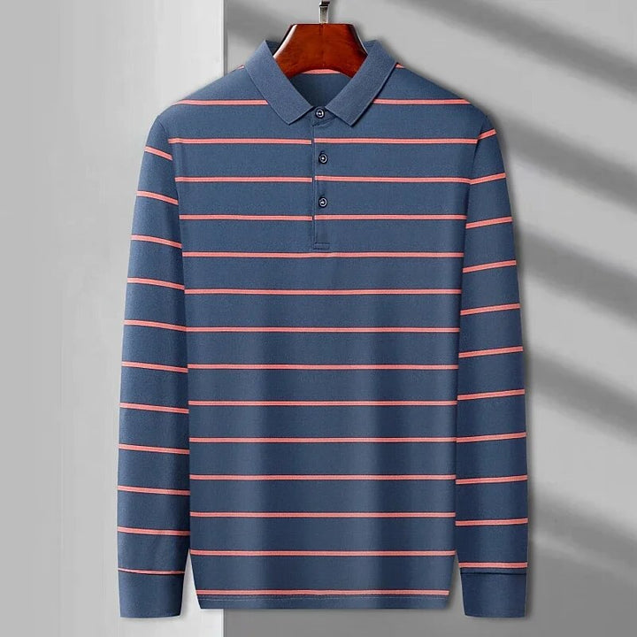 Men's Casual Long Sleeve Polo Shirt