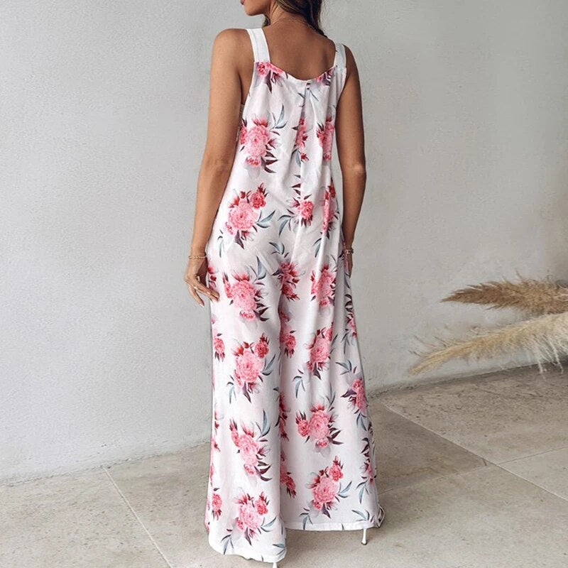 Merci - Summer jumpsuit with floral pattern for women