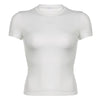 Women's Short Sleeve Casual Cropped T-shirt