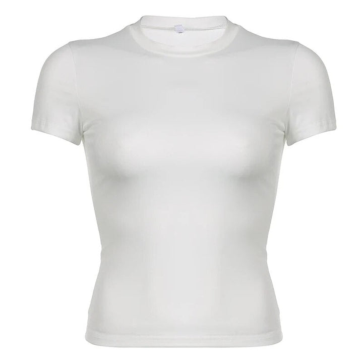 Women's Short Sleeve Casual Cropped T-shirt