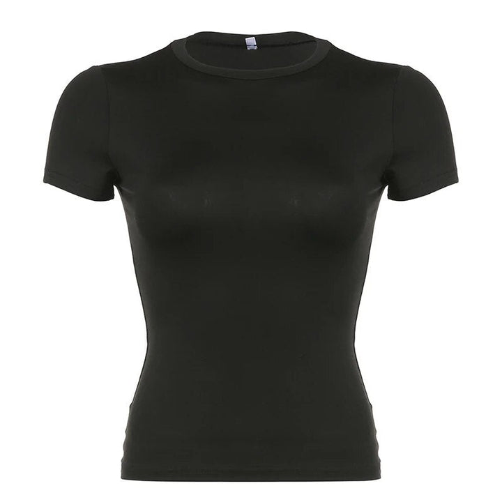 Women's Short Sleeve Casual Cropped T-shirt