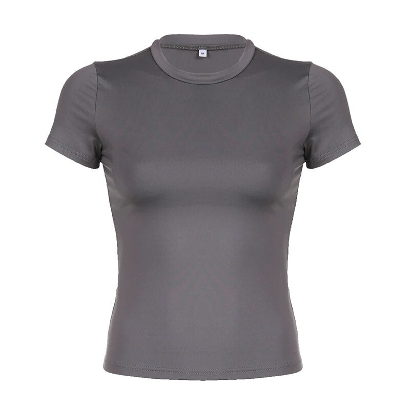 Women's Short Sleeve Casual Cropped T-shirt