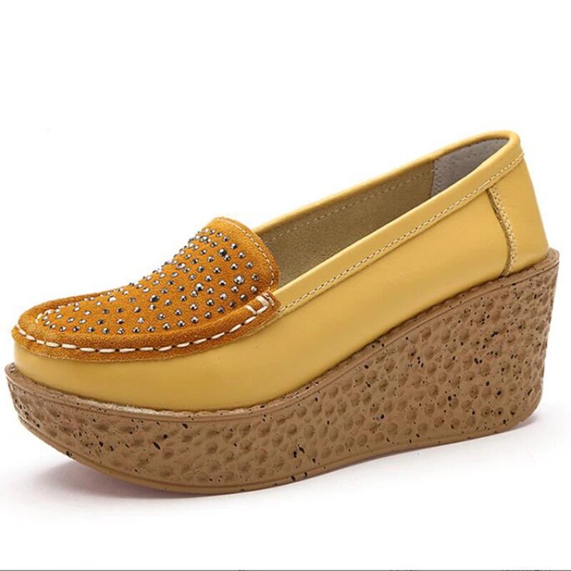 Women's High Plateau Buckle Embellish Shoes