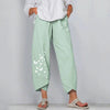 Women's Elastic Waist Butterfly Print Cropped Harem Pants