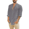 Men's Long Sleeve Stand-up Collar Casual Shirt