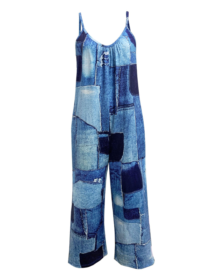 Women's Los Patchwork Denim Jumpsuit