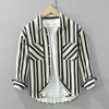 Long sleeve Burt-Up Collar Striped Shirt for Men