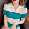 Women's Stylish Two Tone Striped Knitted Shirt