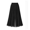 Women's Elastic Waist Wide Leg Pleated Skirt Trousers