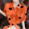 Women's Twist Front Polka Dot Blouse