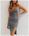 High quality denim split dress