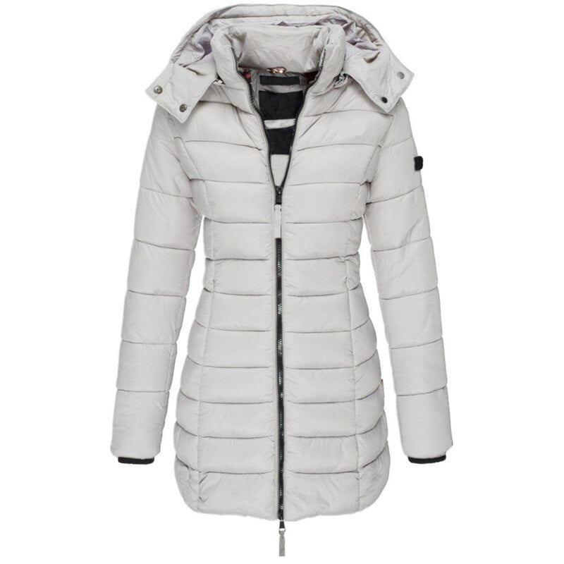 Bonnie™ down jacket with hood and zip fastening