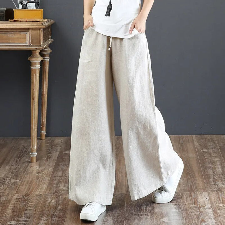 Women's - Lightweight and Stylish Pants - Smoky Airy Design for Everyday Wear