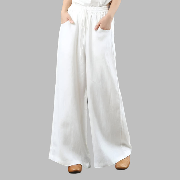 Women's - Lightweight and Stylish Pants - Smoky Airy Design for Everyday Wear