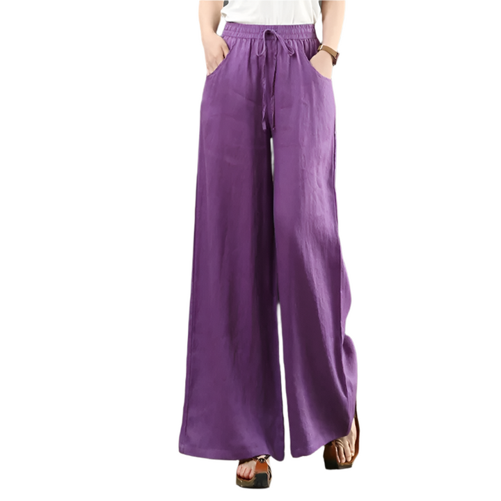 Women's - Lightweight and Stylish Pants - Smoky Airy Design for Everyday Wear