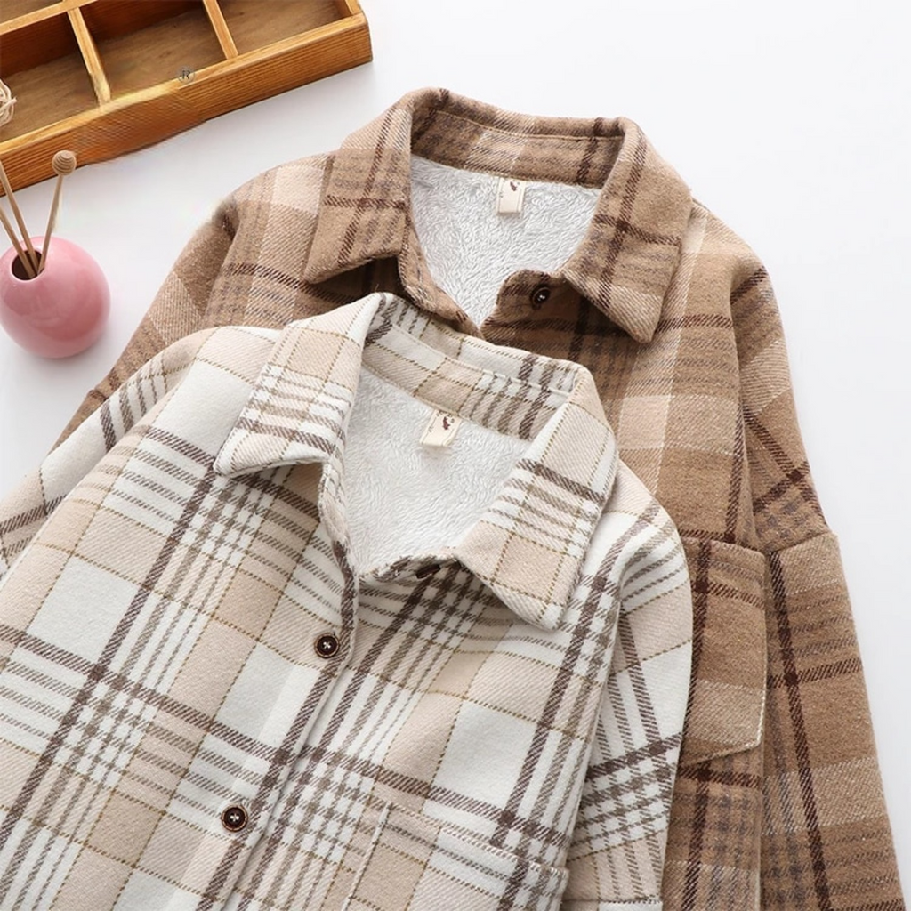 Eva™ | Checked jacket with fur