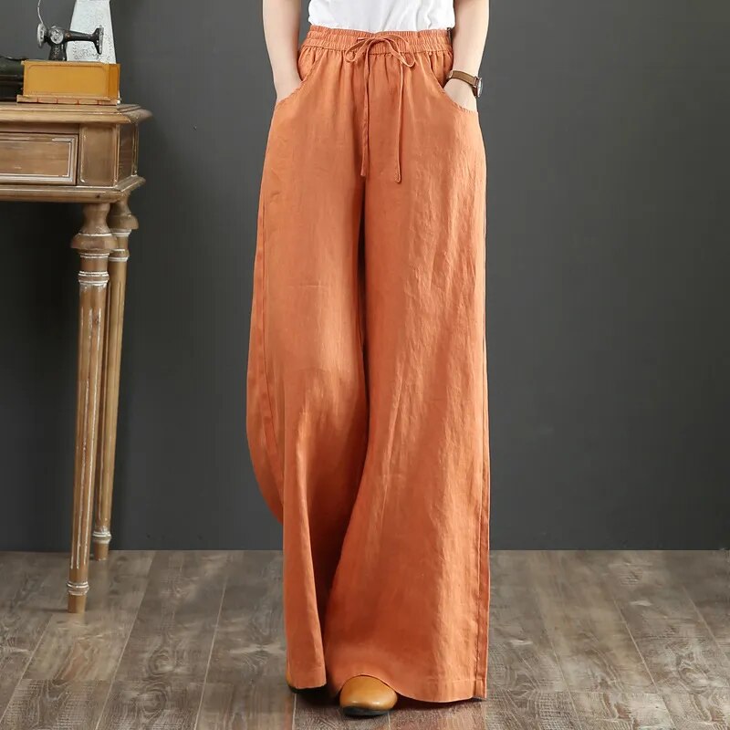 Women's - Lightweight and Stylish Pants - Smoky Airy Design for Everyday Wear