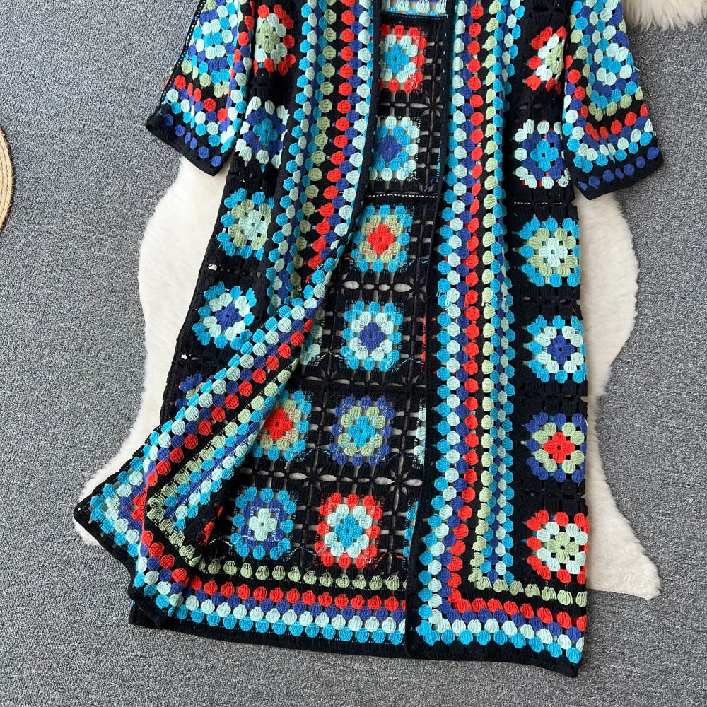 Colourful knitted cardigan