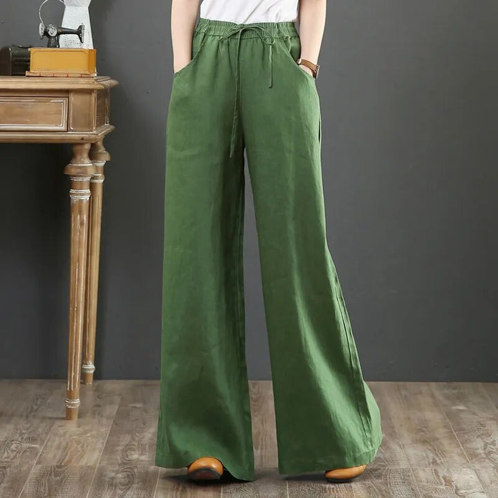 Women's - Lightweight and Stylish Pants - Smoky Airy Design for Everyday Wear