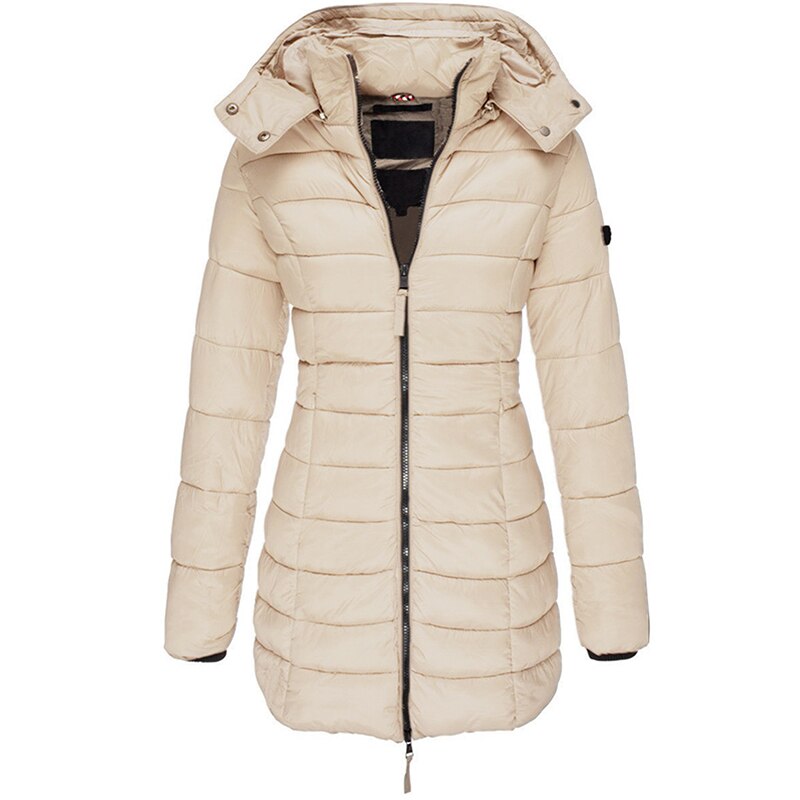Bonnie™ down jacket with hood and zip fastening