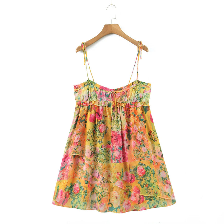 Flowing cami dress with watercolour floral print