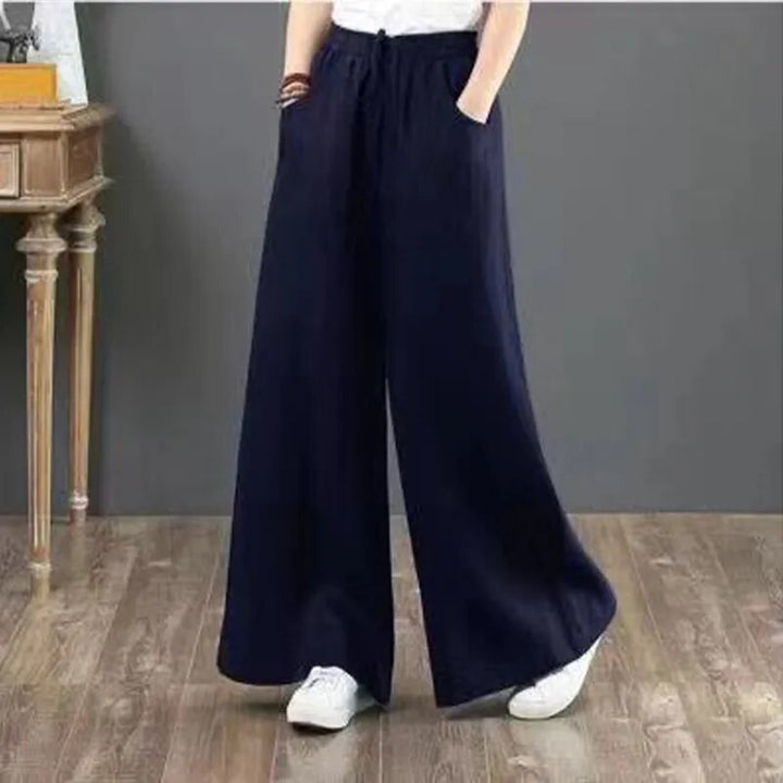 Women's - Lightweight and Stylish Pants - Smoky Airy Design for Everyday Wear