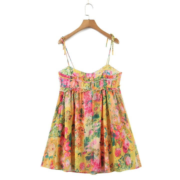 Flowing cami dress with watercolour floral print