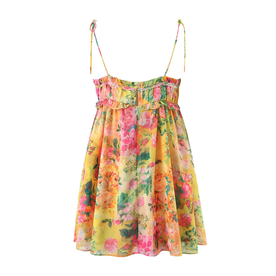 Flowing cami dress with watercolour floral print