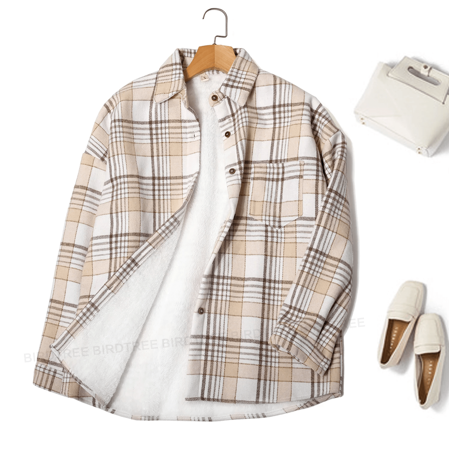 Eva™ | Checked jacket with fur