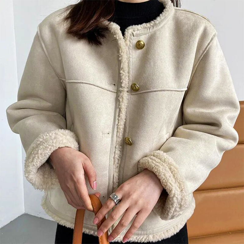 Women's - Cosy Vintage Suede Jacket - Stylish Fit
