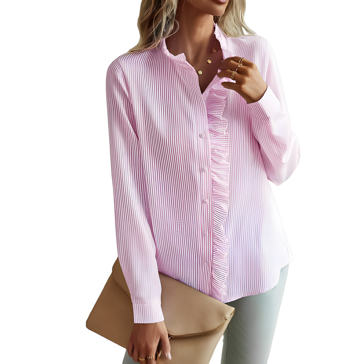 Ruched pendant button blouse