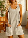 Women's - Sleeveless Mini Dress - Striped Shirt Style - Comfortable Summer Fashion