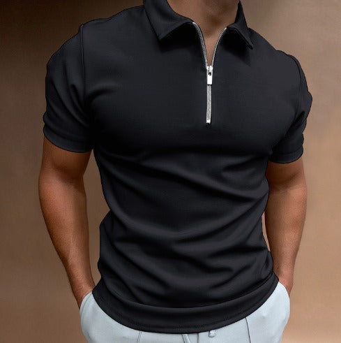 Fashionable zip-up polo