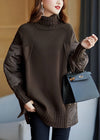 Wide-cut coffee turtleneck jumper