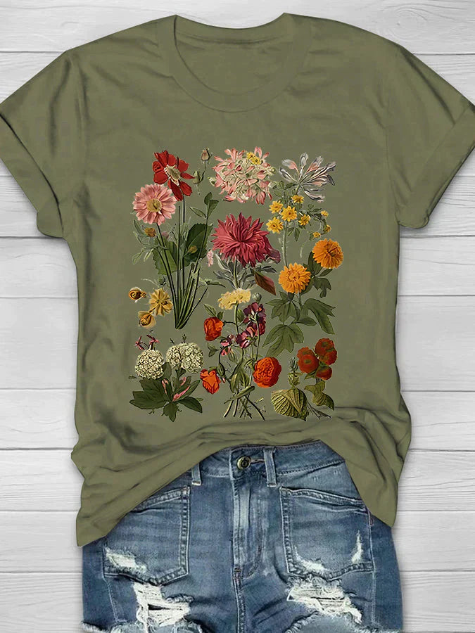 Vintage floral print ladies T-shirt