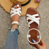 Women's - Flat Sandals - Light Toe Separators with Elasticated Strap - Comfortable Leisure Shoes for Everyday Wear