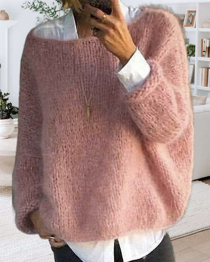 Jumper with round neckline