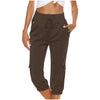 Comfortable straight trousers with elasticated waist and drawstring