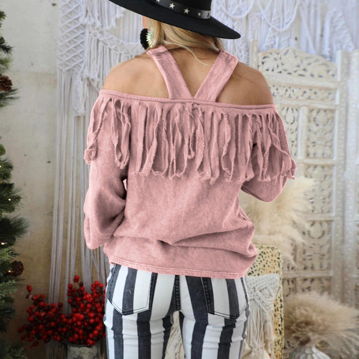 One-neck off-shoulder casual ladies blouse