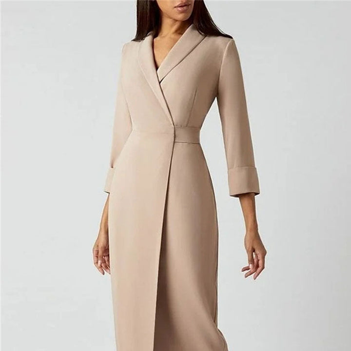 Elegant Intellectual Style Lapel Suit A-line Dress