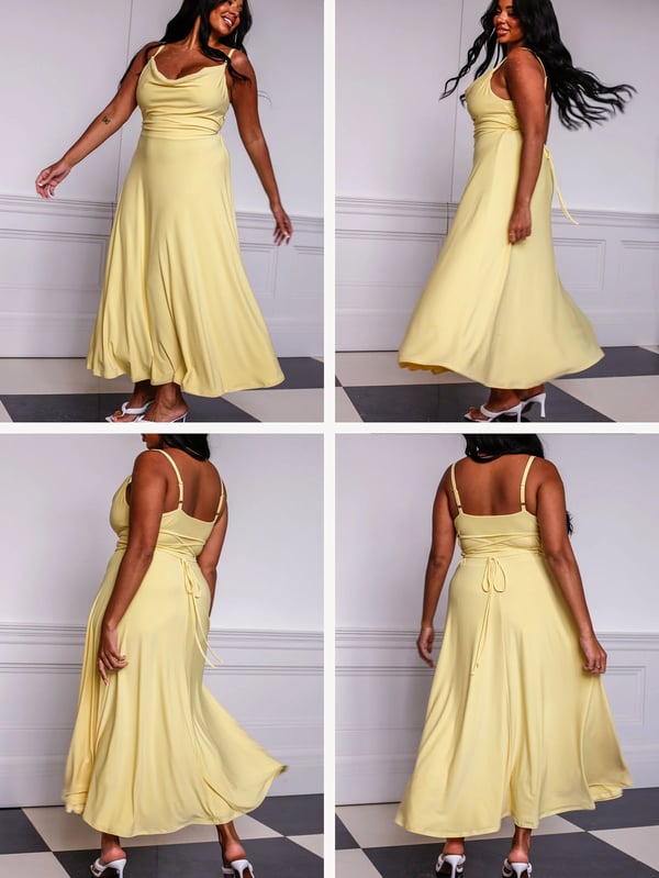 Elegant maxi dress with draping