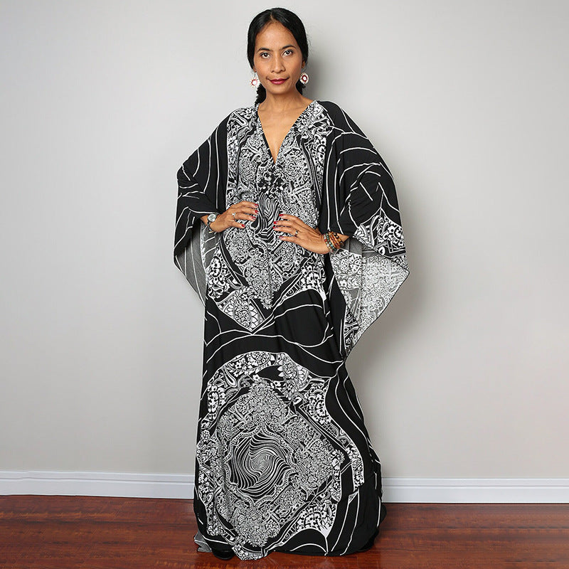 Glamourous Printed Beach Gown Type Cover up