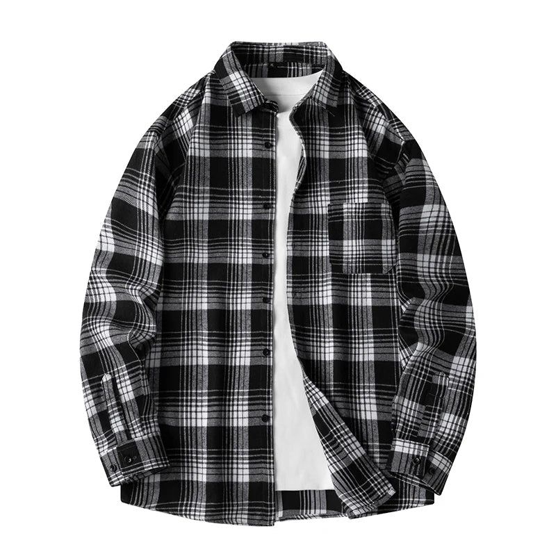 Men's - Plaid Flannel Shirt - Soft Cotton - Stylish Casual Wear