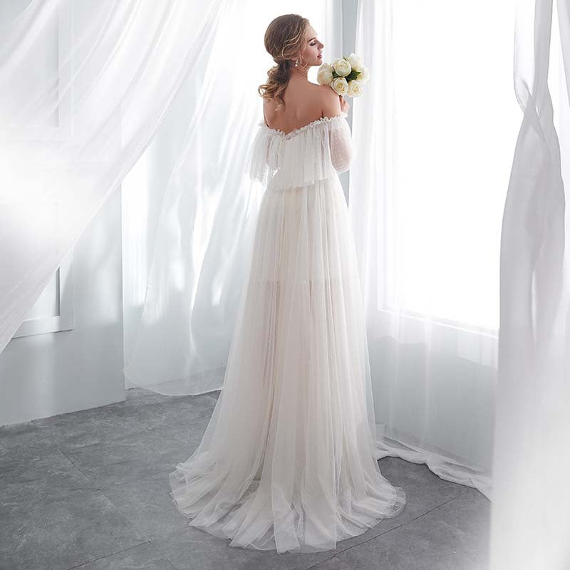 White off-the-shoulder elegant ball gown