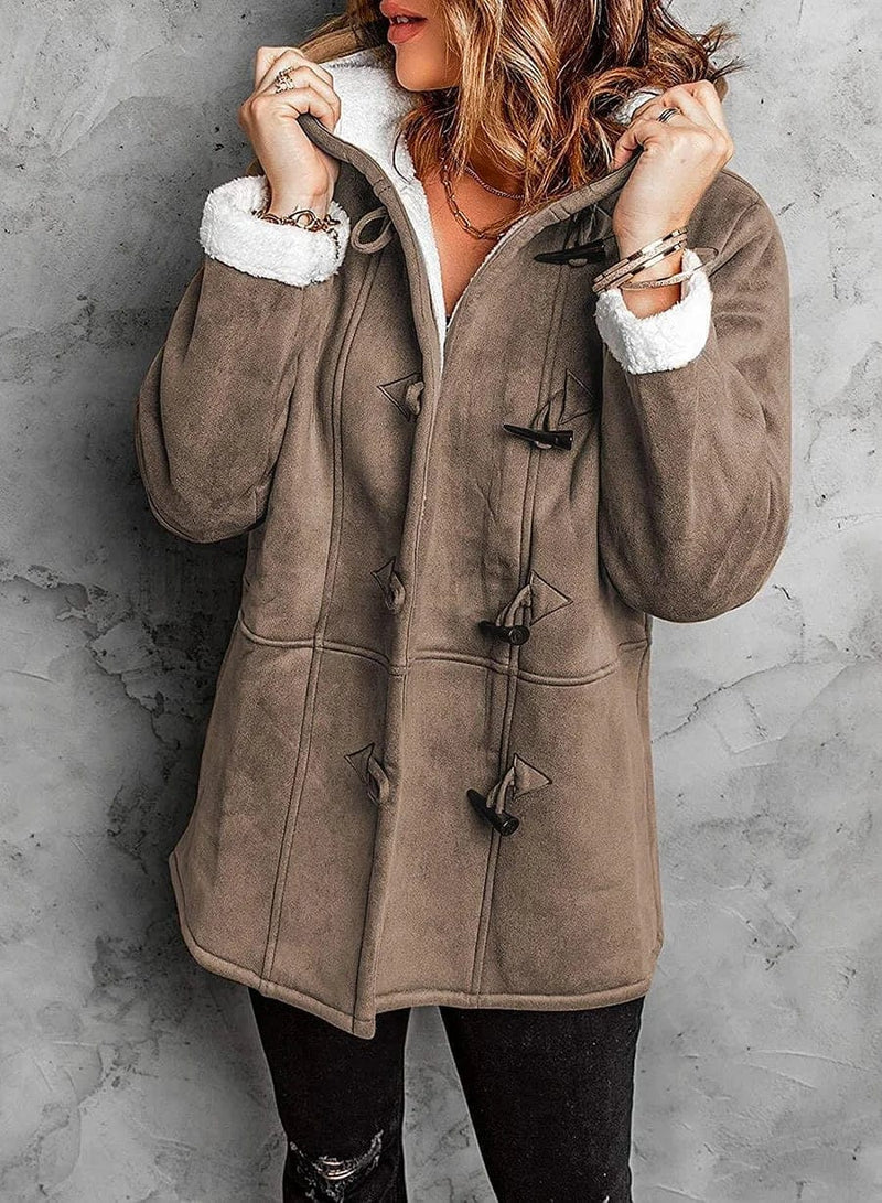 Women's - Hooded Coat - Polyester Blend - Fleece-Lined - Winter Outerwear