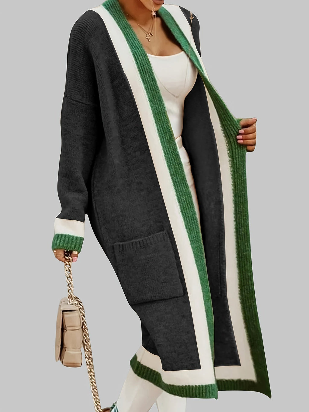 Women's - Long Cardigan - Vintage Style