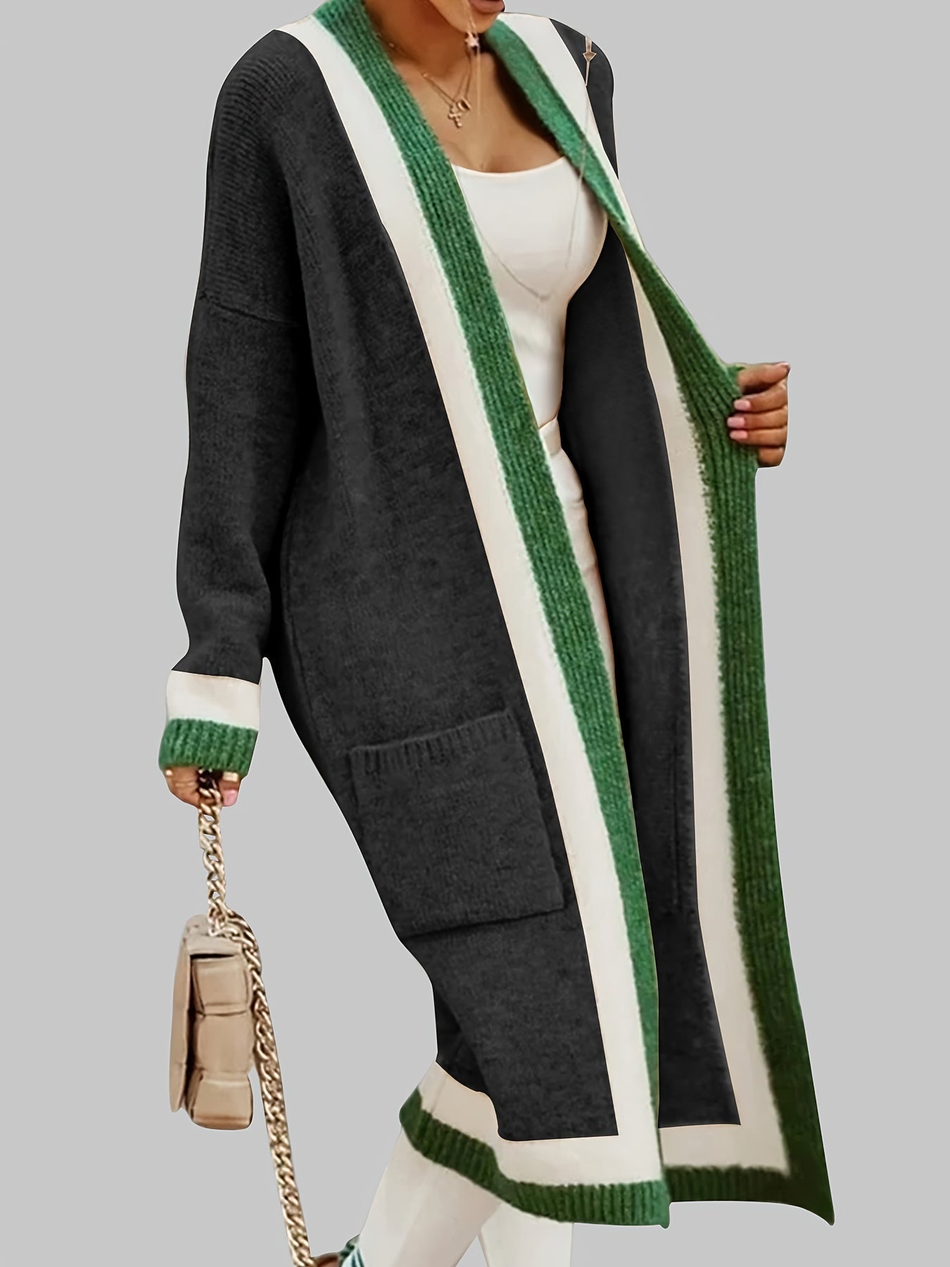 Women's - Long Cardigan - Vintage Style