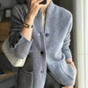 Women's wool thick sweater jacket