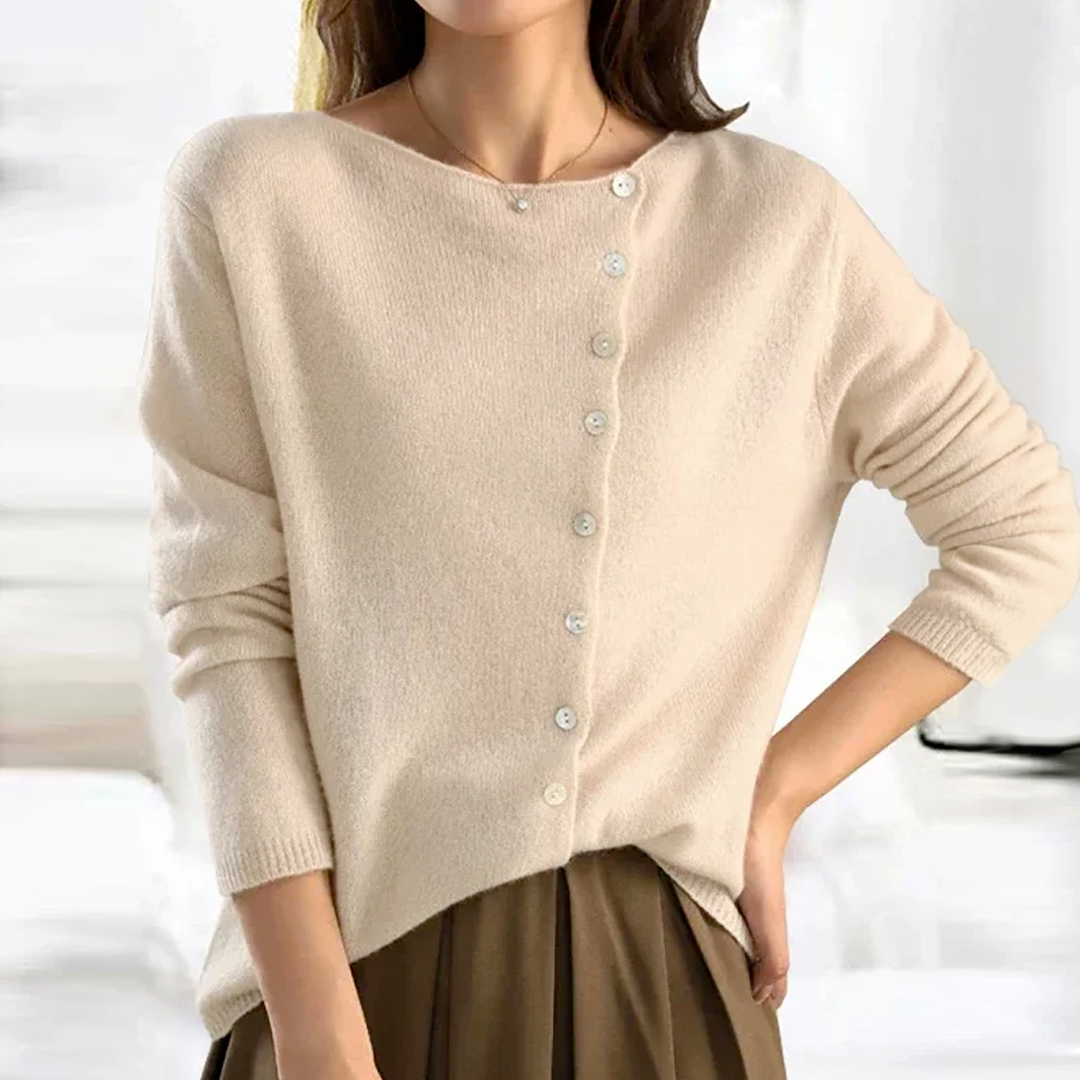 Pullover with button placket for women